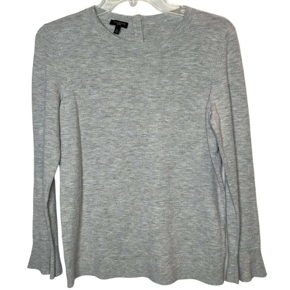 Talbots gray pullover Lambswool mix sweater